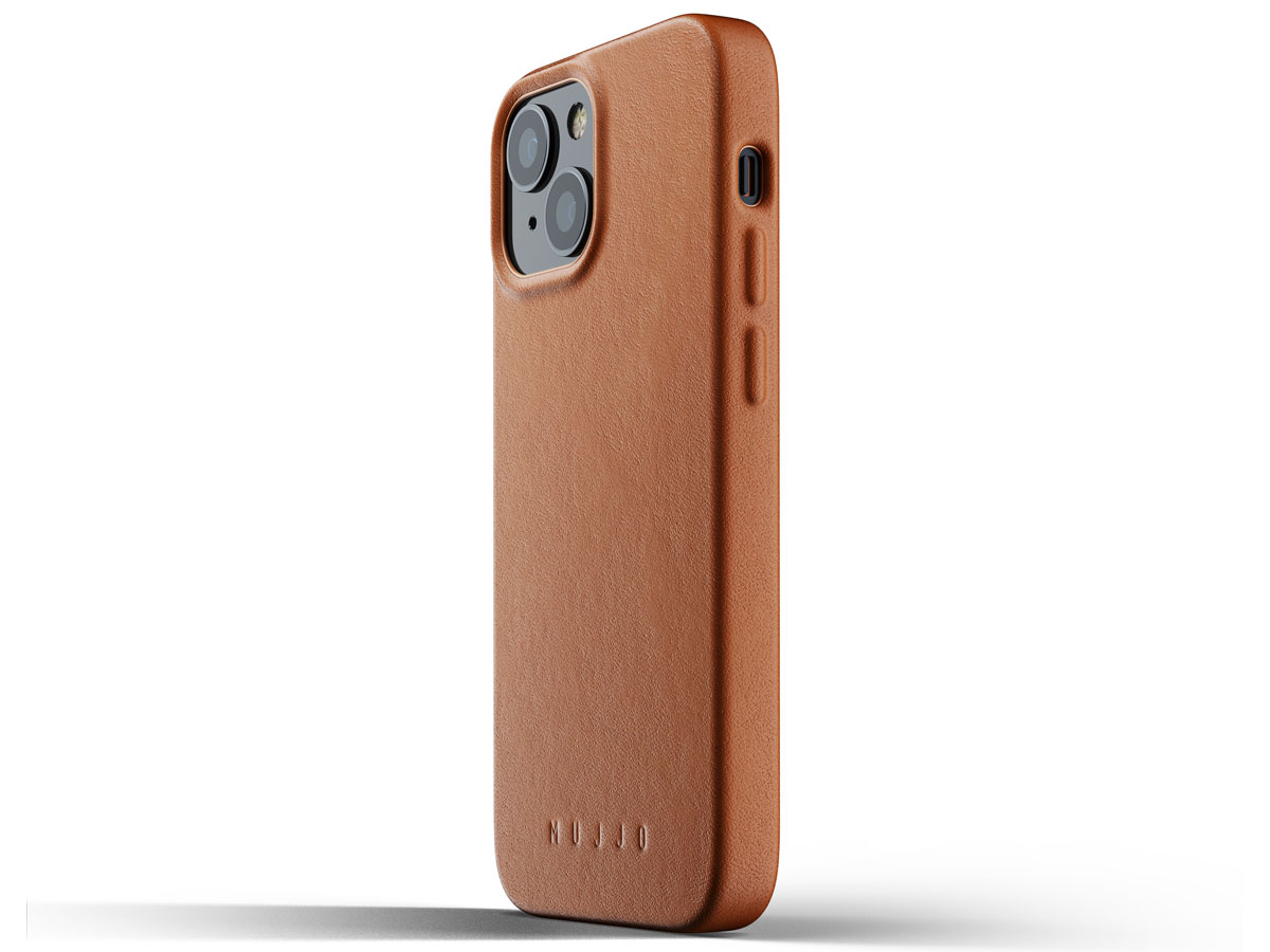 Mujjo Full Leather Case Tan - iPhone 13 Mini Hoesje Leer