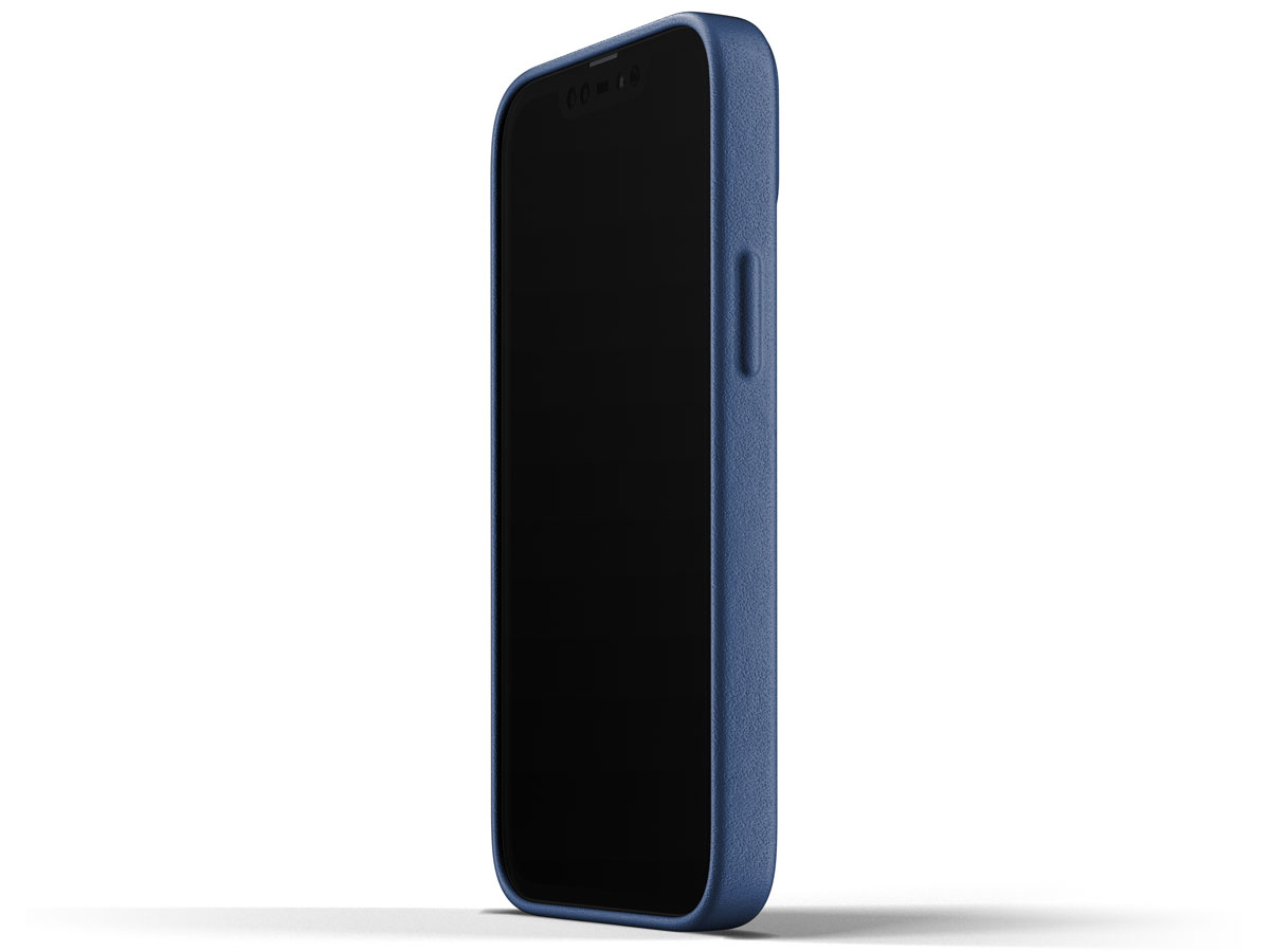 Mujjo Full Leather Wallet Case Monaco Blue - iPhone 13 Mini Hoesje Leer