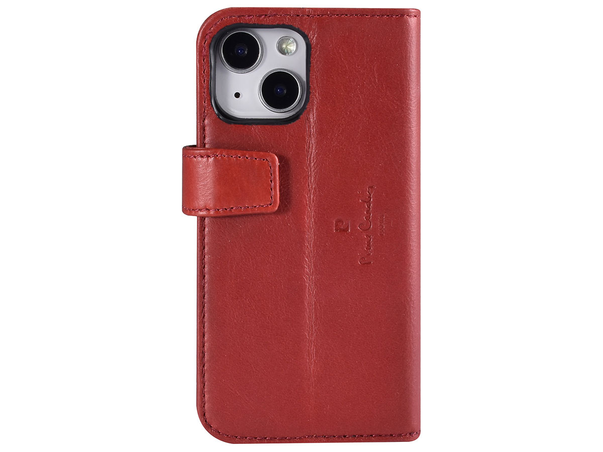 Pierre Cardin Bookcase Rood Leer - iPhone 13 Mini hoesje