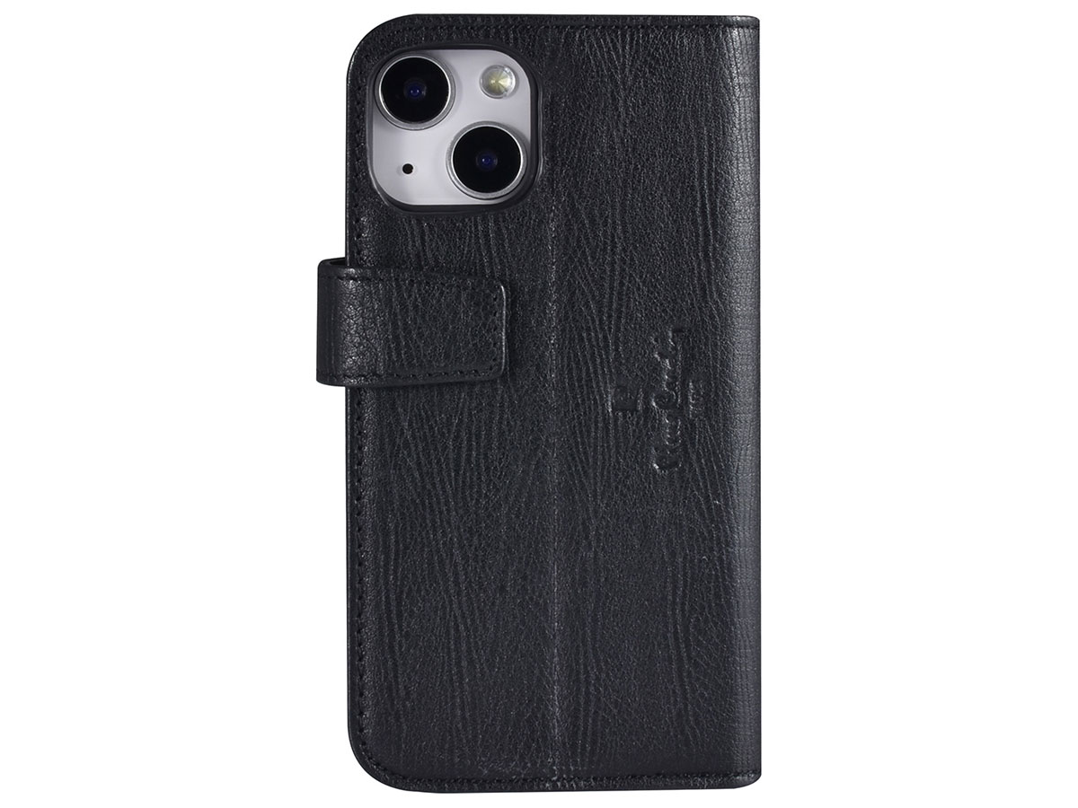 Pierre Cardin Bookcase Zwart Leer - iPhone 13 Mini hoesje