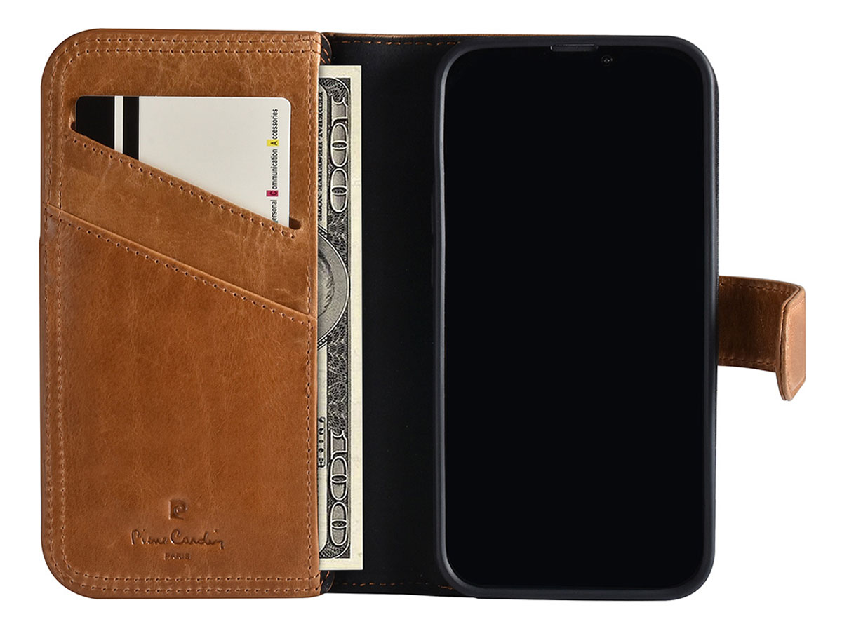 Pierre Cardin True Wallet Bruin Leer - iPhone 13 Mini hoesje