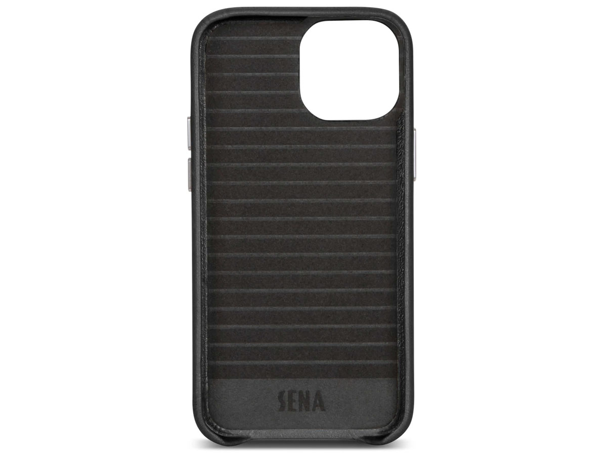 Sena LeatherSkin Case Zwart - iPhone 13 Mini Hoesje Leer
