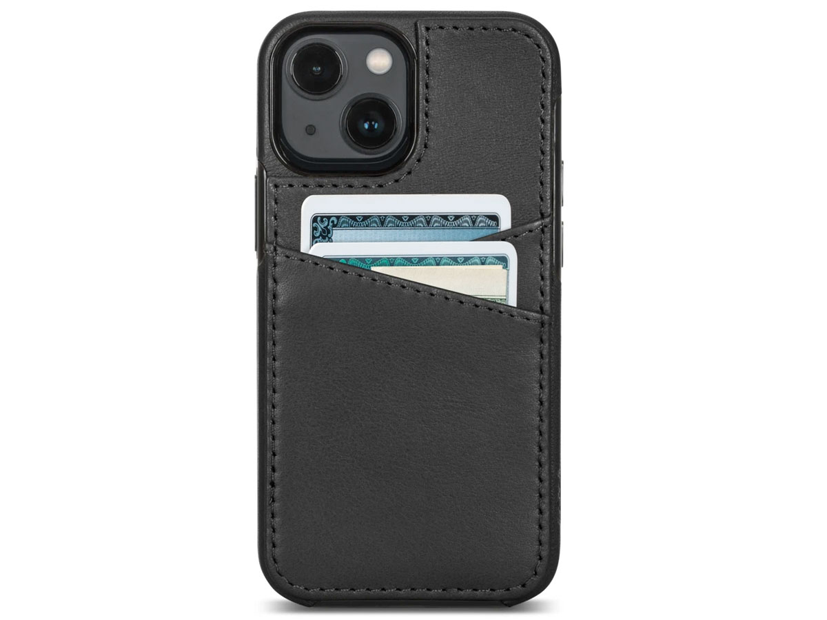 Sena Lugano Wallet Zwart - iPhone 13 Mini Hoesje Leer
