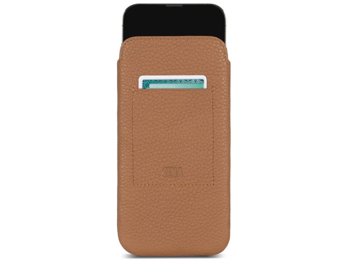 Sena Ultraslim Wallet Sleeve Bruin Leer - iPhone 13 Mini hoesje