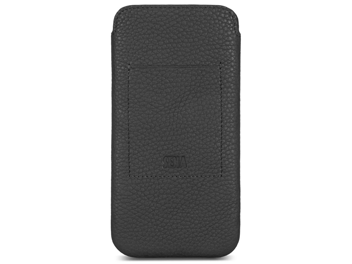 Sena Ultraslim Wallet Sleeve Zwart Leer - iPhone 13 Mini hoesje