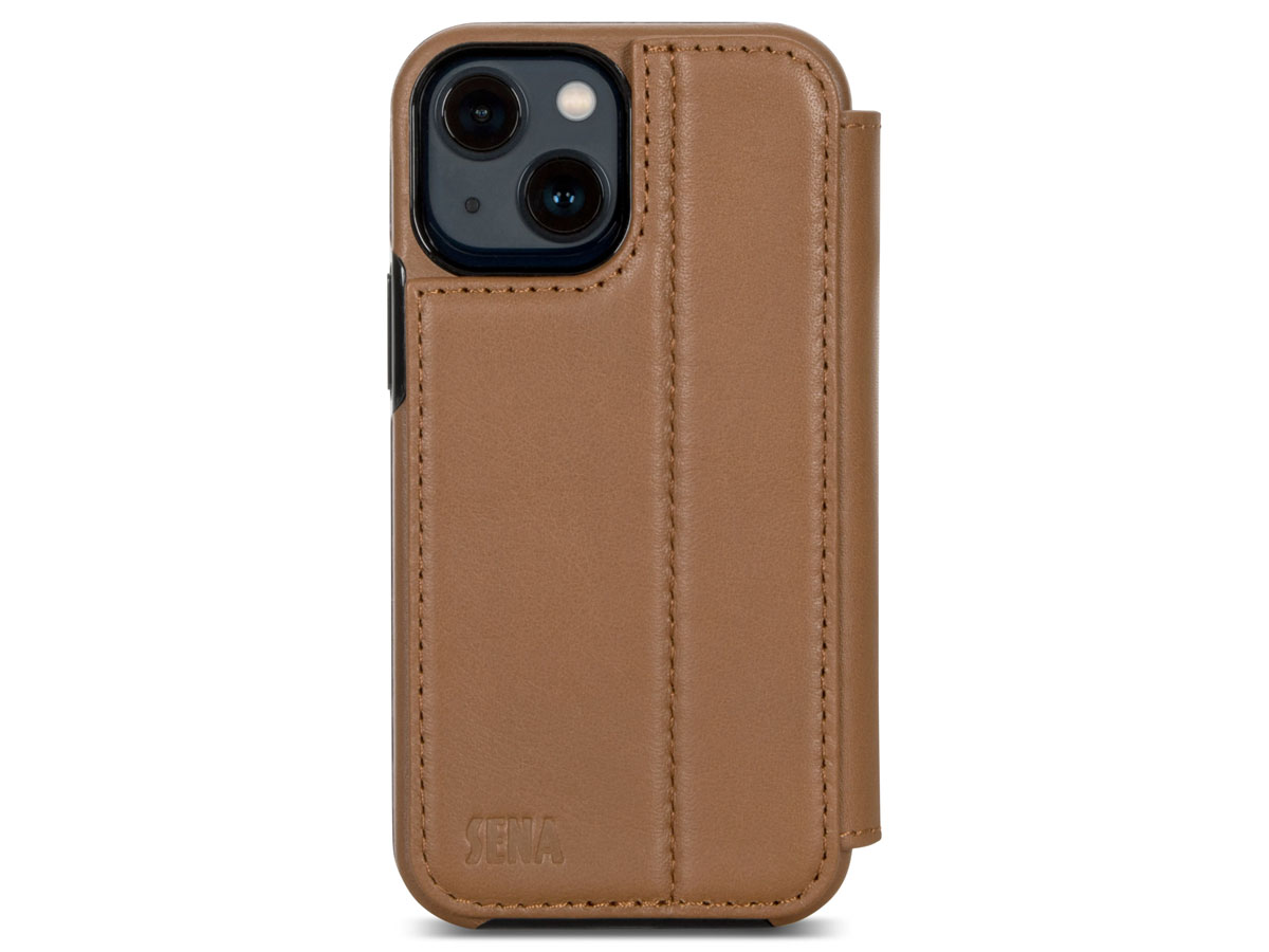 Sena Wallet Book Bruin - iPhone 13 Mini Hoesje Leer