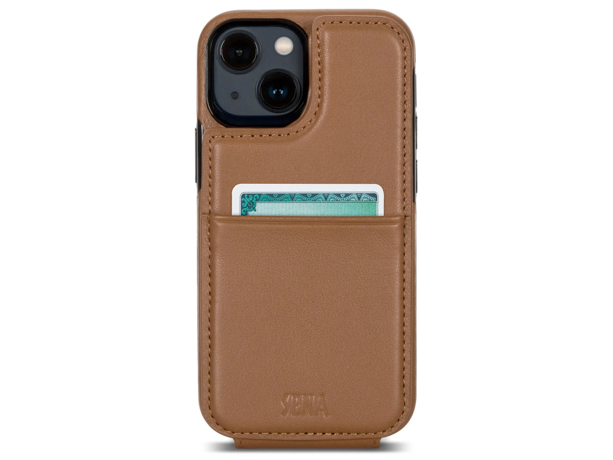 Sena WalletSkin Case Bruin - iPhone 13 Mini Hoesje Leer