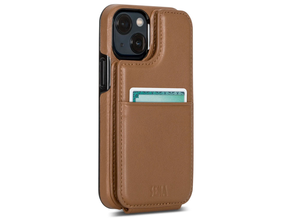 Sena WalletSkin Case Bruin - iPhone 13 Mini Hoesje Leer