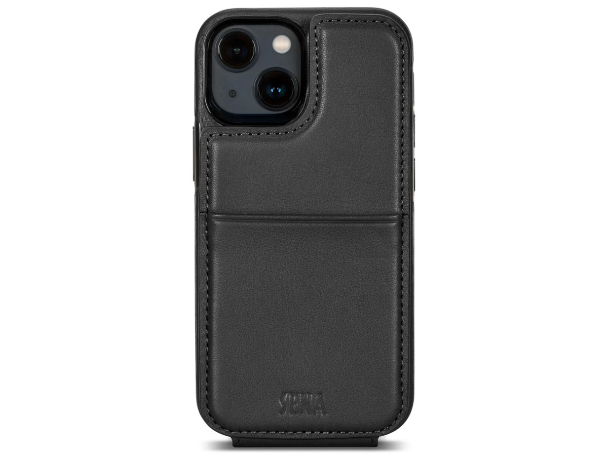 Sena WalletSkin Case Zwart - iPhone 13 Mini Hoesje Leer