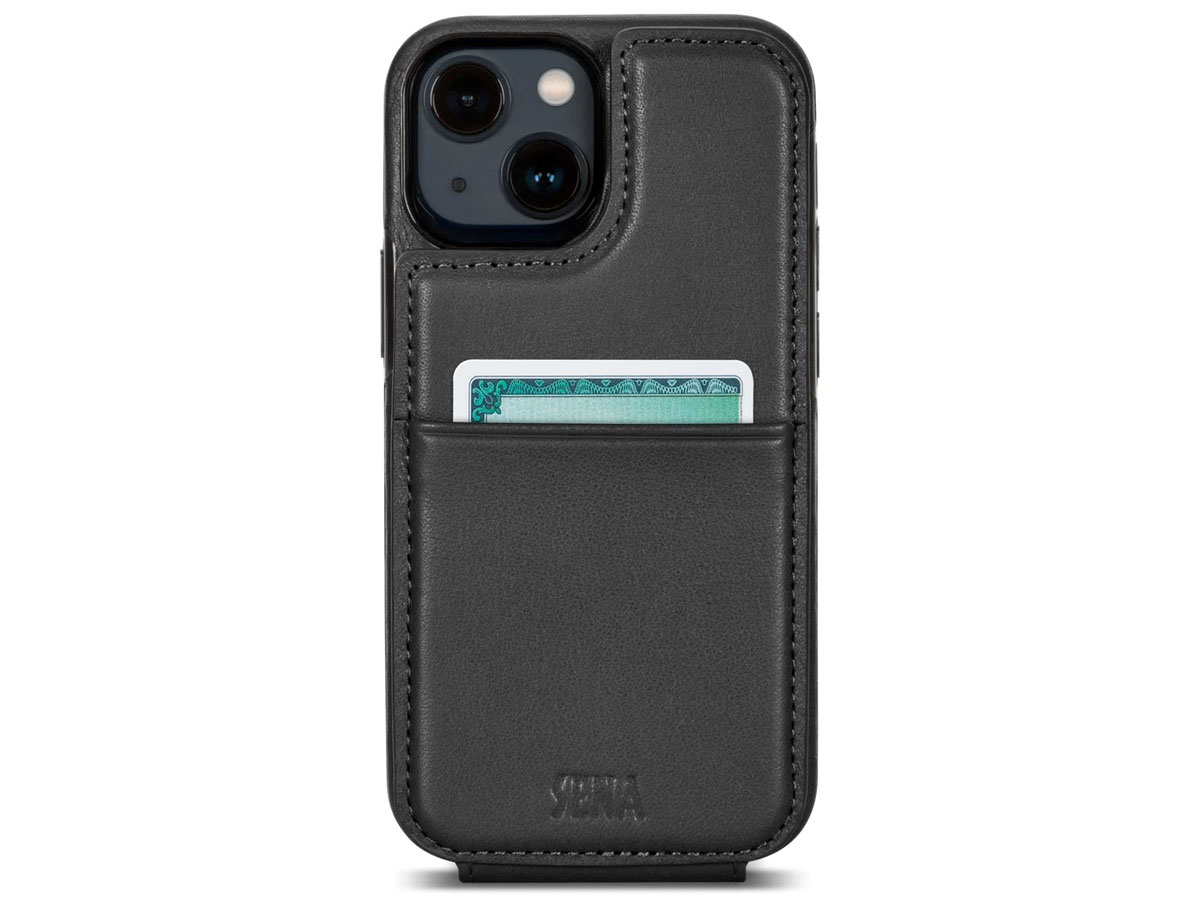 Sena WalletSkin Case Zwart - iPhone 13 Mini Hoesje Leer
