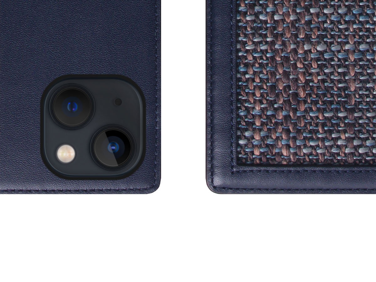 SLG Design D5 CSL Donkerblauw Leer - iPhone 13 Mini hoesje