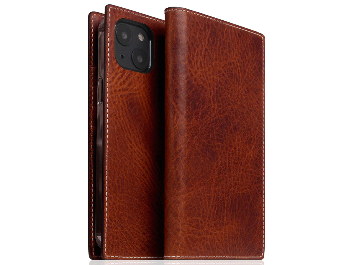 SLG Design D7 Italian Wax Leer Bruin - iPhone 13 Mini hoesje