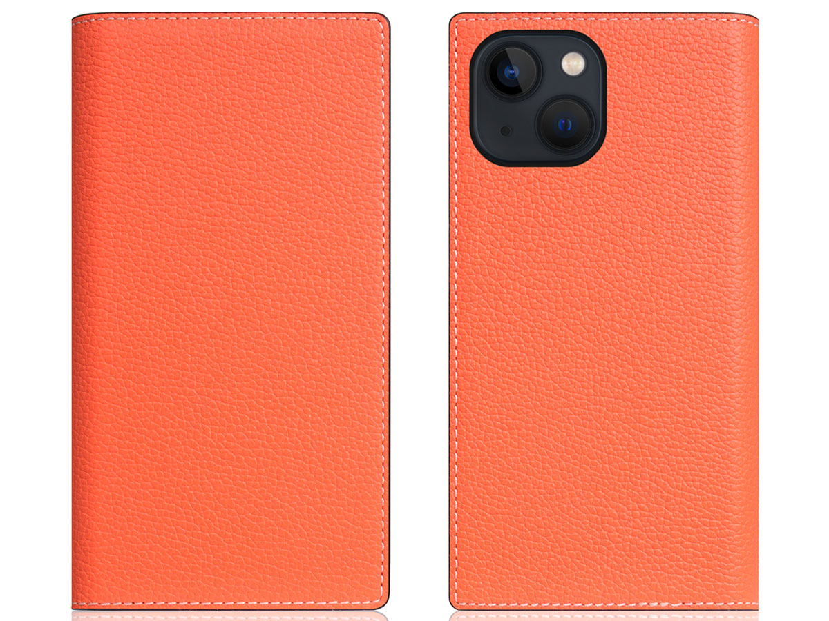 SLG Design D8 Folio Leer Coral - iPhone 13 Mini hoesje