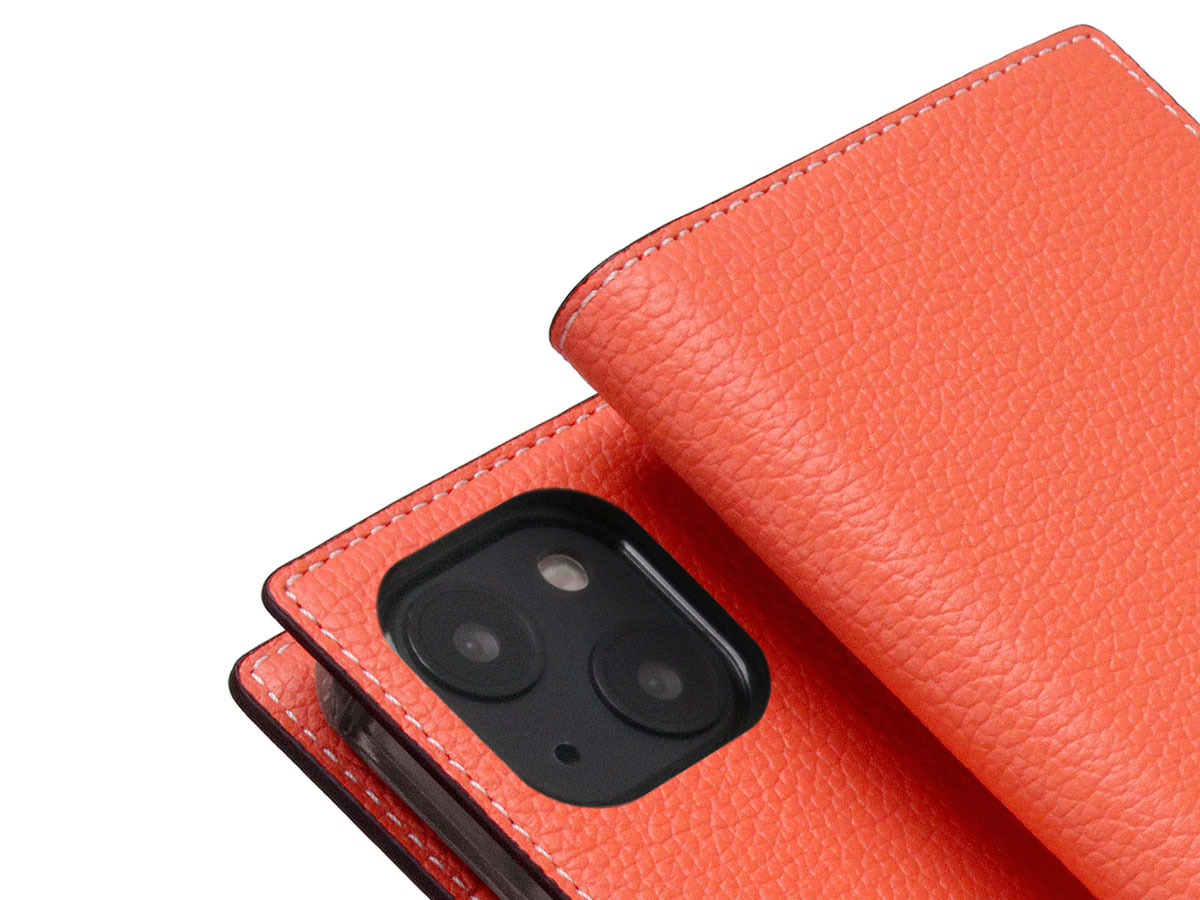 SLG Design D8 Folio Leer Coral - iPhone 13 Mini hoesje