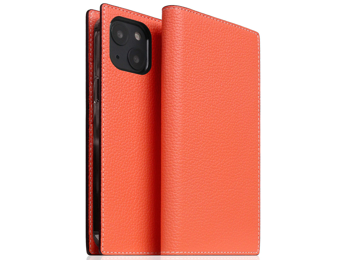 SLG Design D8 Folio Leer Coral - iPhone 13 Mini hoesje