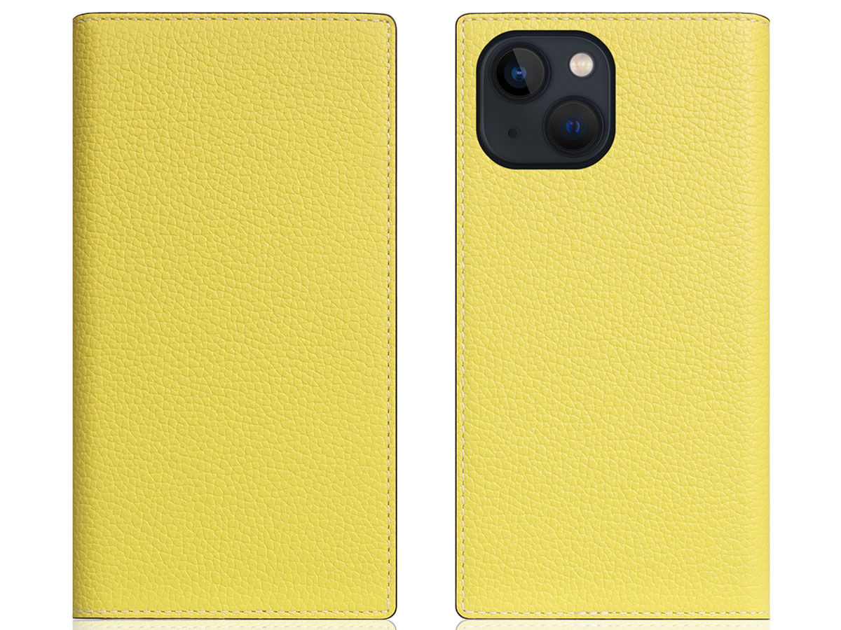 SLG Design D8 Folio Leer Lemon - iPhone 13 Mini hoesje