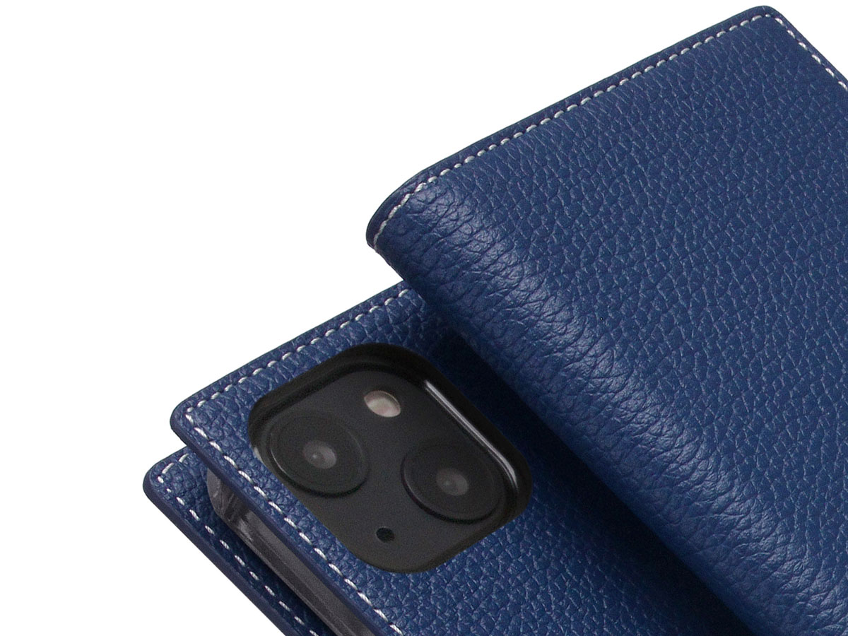 SLG Design D8 Folio Leer Navy Blue - iPhone 13 Mini hoesje