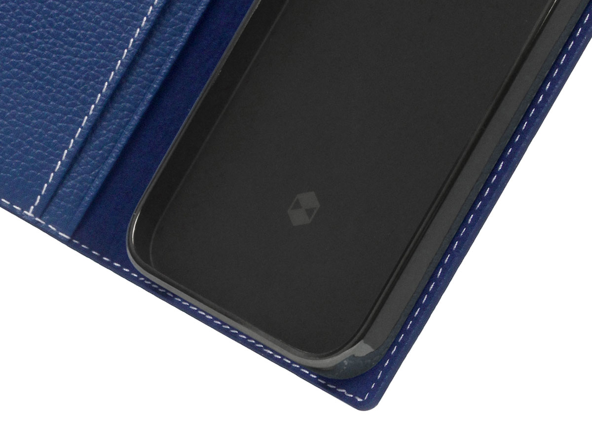 SLG Design D8 Folio Leer Navy Blue - iPhone 13 Mini hoesje