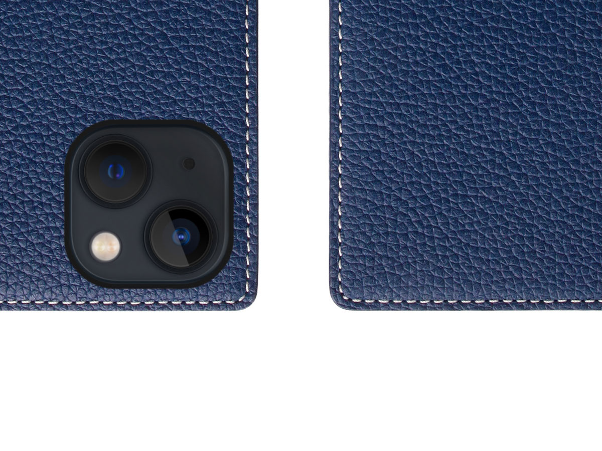 SLG Design D8 Folio Leer Navy Blue - iPhone 13 Mini hoesje