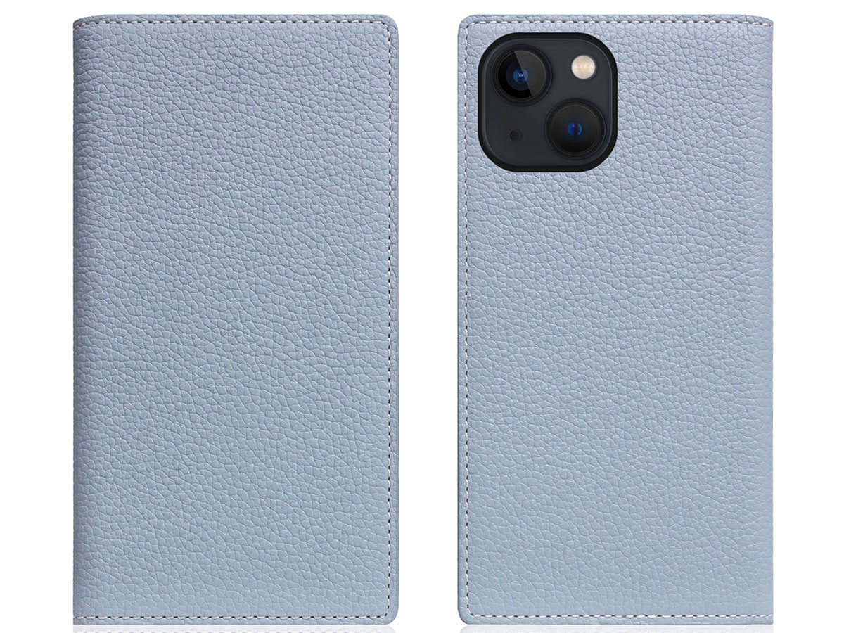 SLG Design D8 Folio Leer Powder Blue - iPhone 13 Mini hoesje