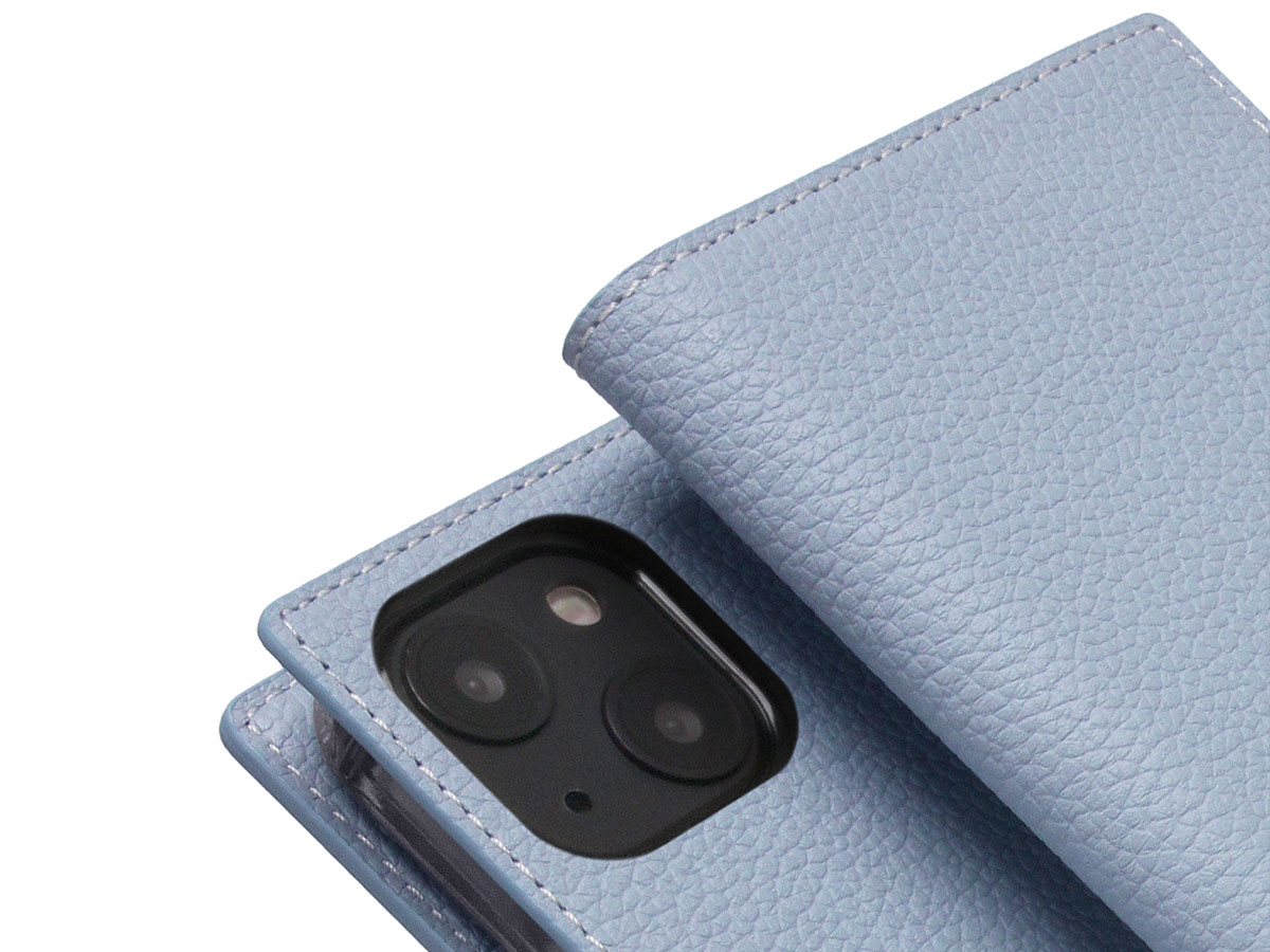 SLG Design D8 Folio Leer Powder Blue - iPhone 13 Mini hoesje