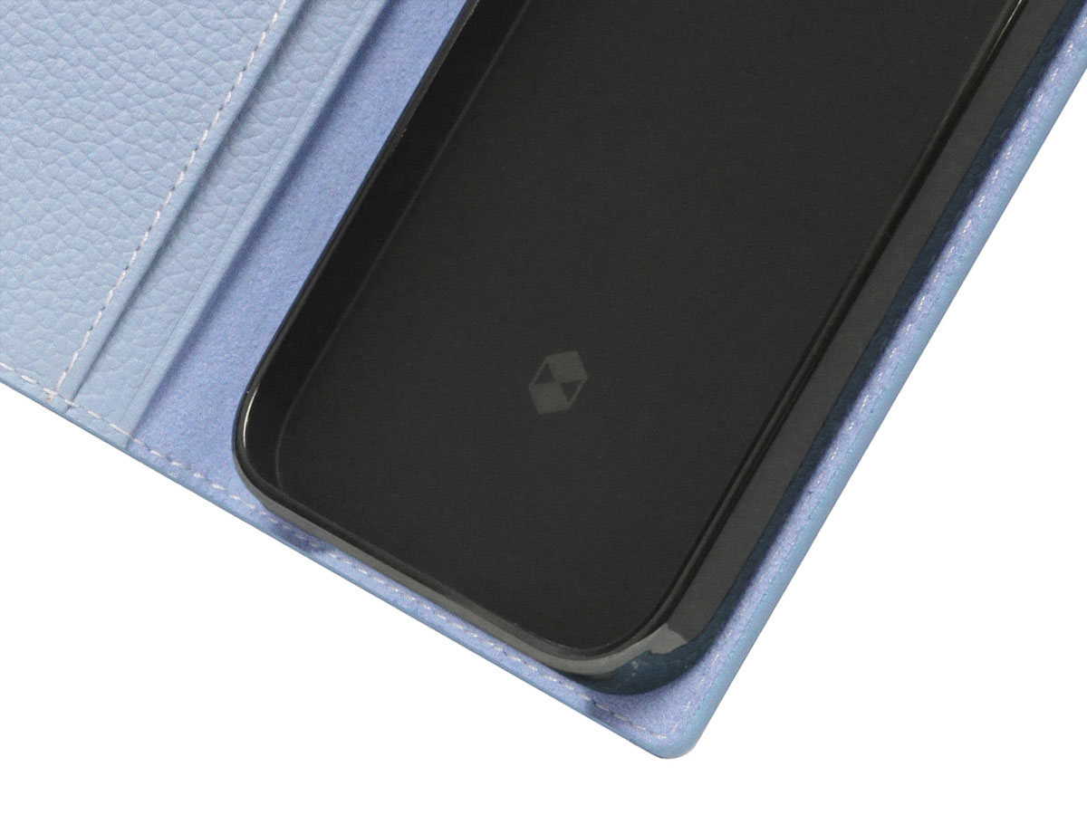 SLG Design D8 Folio Leer Powder Blue - iPhone 13 Mini hoesje