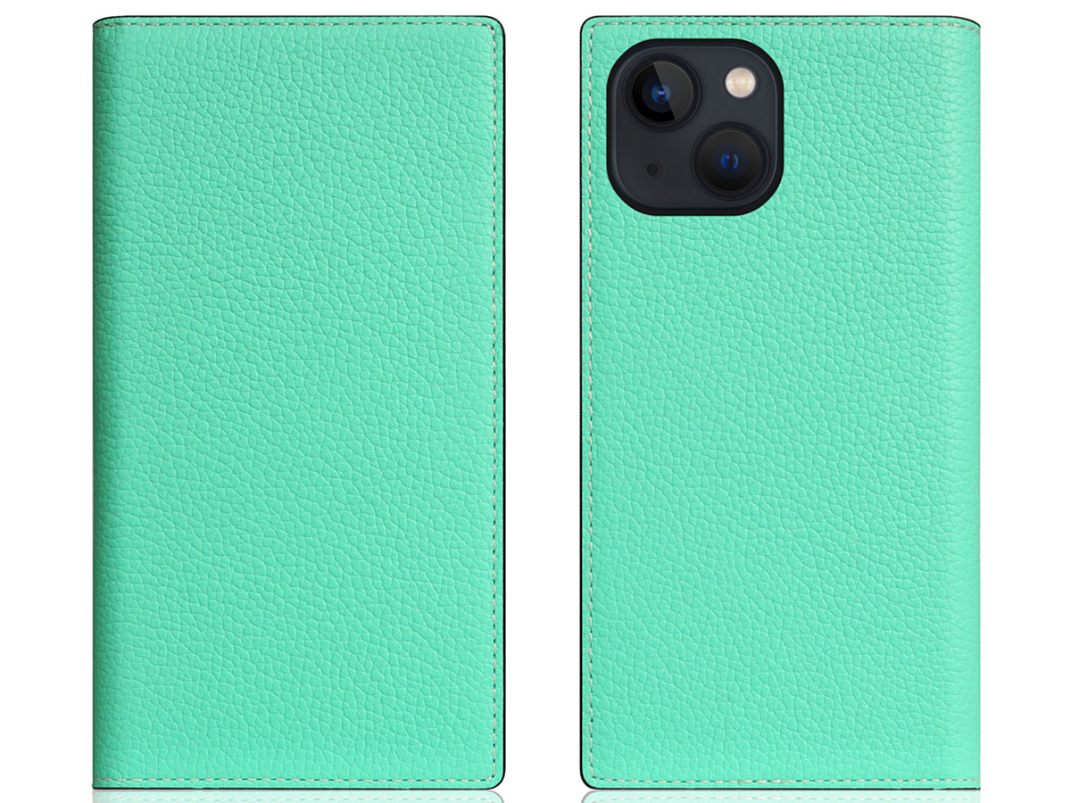 SLG Design D8 Folio Leer Teal - iPhone 13 Mini hoesje