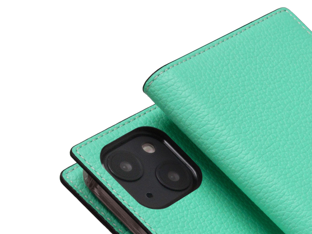 SLG Design D8 Folio Leer Teal - iPhone 13 Mini hoesje