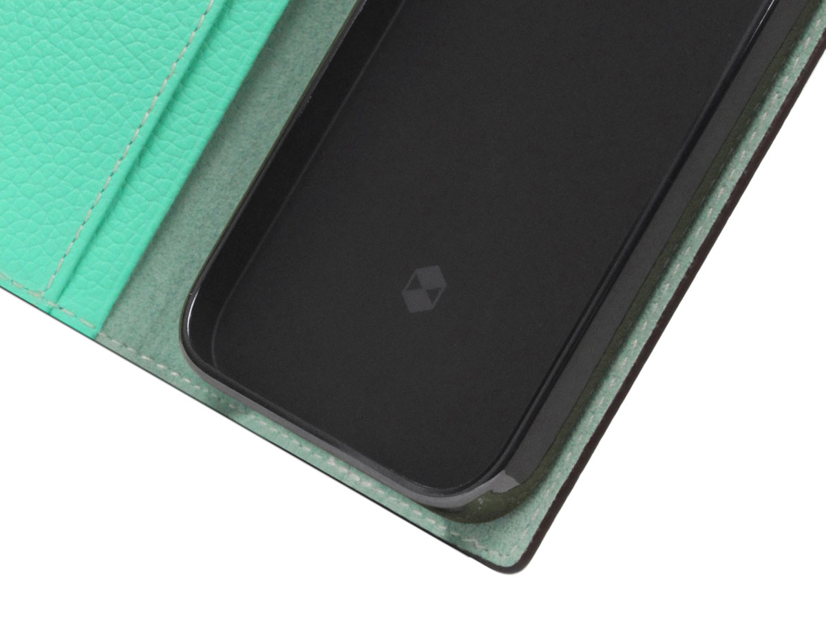 SLG Design D8 Folio Leer Teal - iPhone 13 Mini hoesje