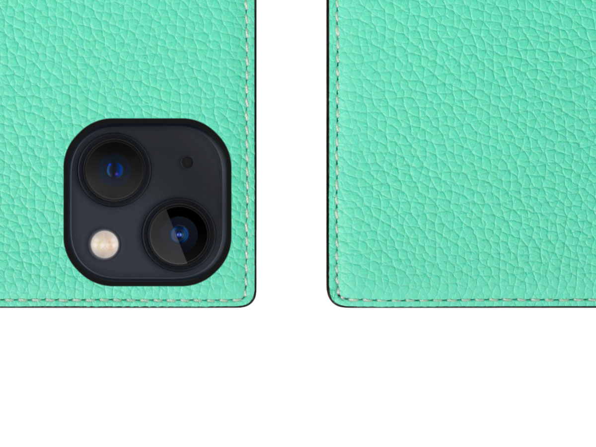 SLG Design D8 Folio Leer Teal - iPhone 13 Mini hoesje