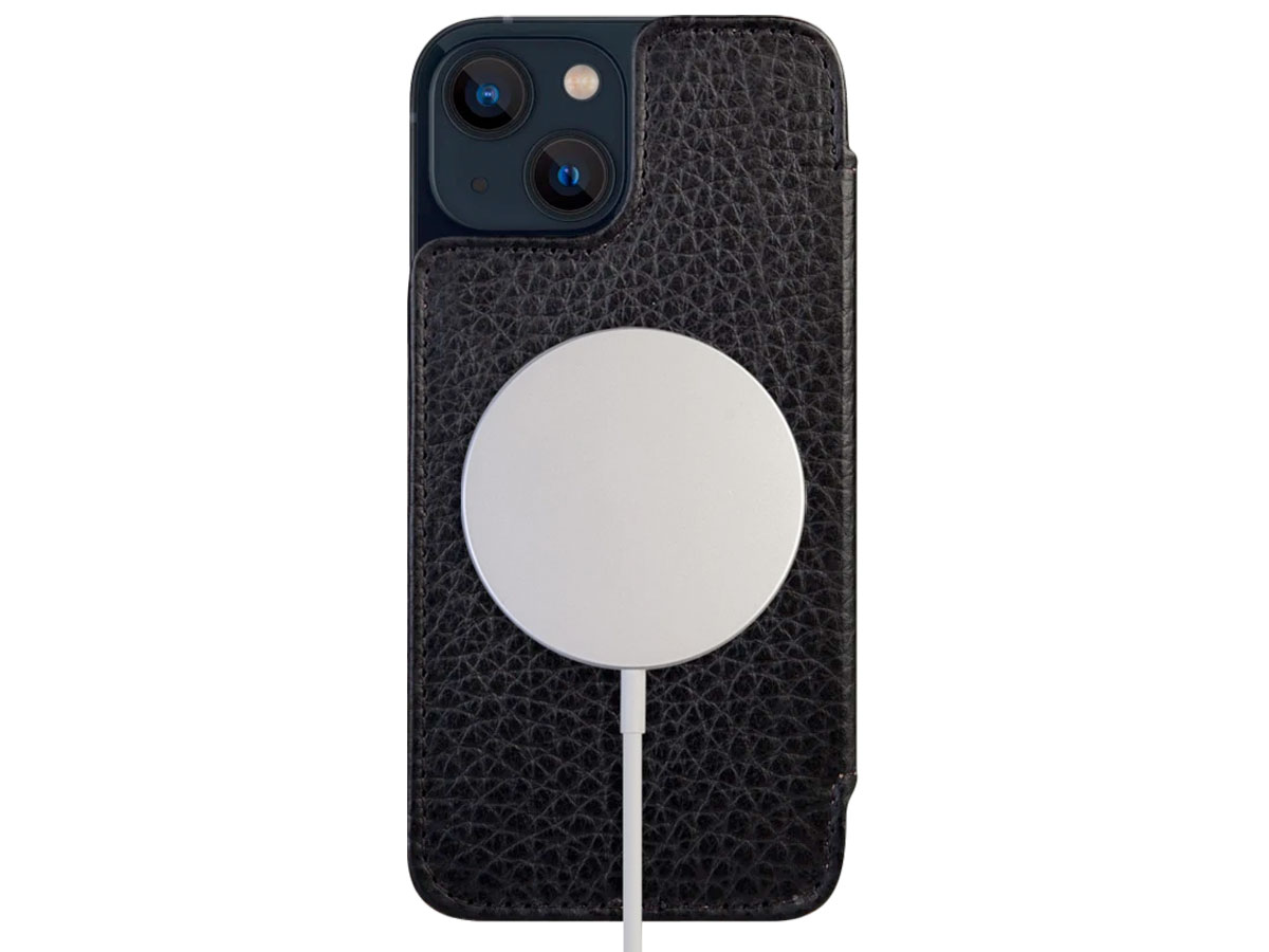 Vaja Nuova Pelle MagSafe Leather Case Zwart - iPhone 13 Mini Hoesje