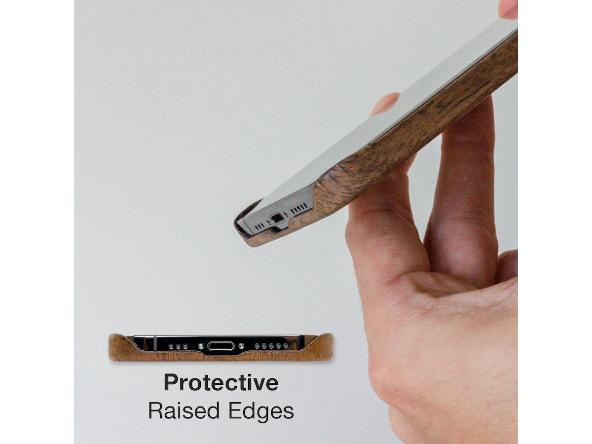 Woodcessories Slim Case Walnut - iPhone 13 Mini hoesje van Hout
