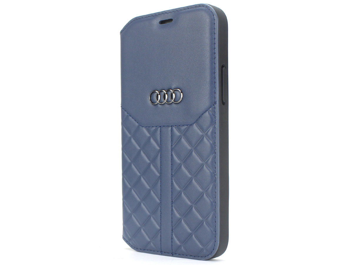 Audi Q8 Series Bookcase Blauw Leer - iPhone 13 Pro hoesje