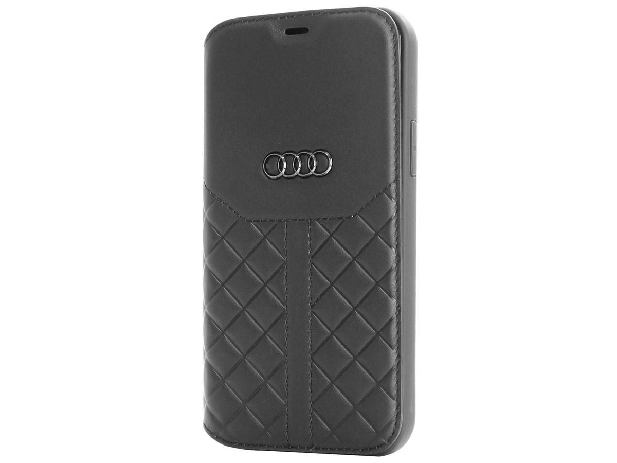 Audi Q8 Series Bookcase Zwart Leer - iPhone 13 Pro hoesje