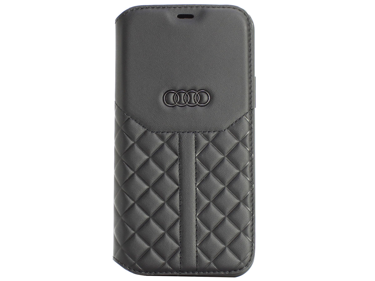 Audi Q8 Series Bookcase Zwart Leer - iPhone 13 Pro hoesje