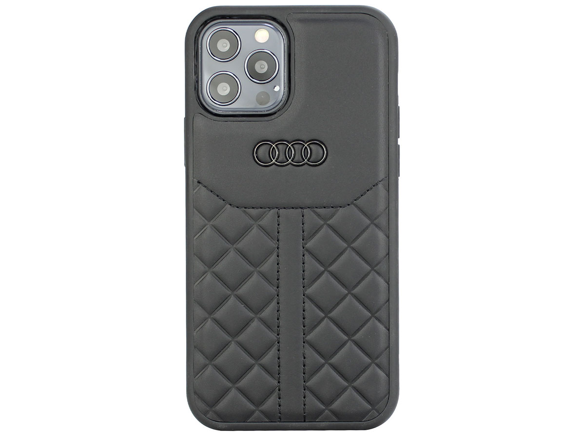 Audi Q8 Series Case Zwart Leer - iPhone 13 Pro hoesje