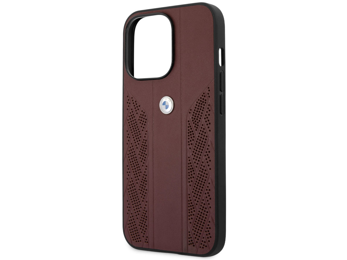 BMW Signature Leather Seat Case Rood - iPhone 13 Pro hoesje