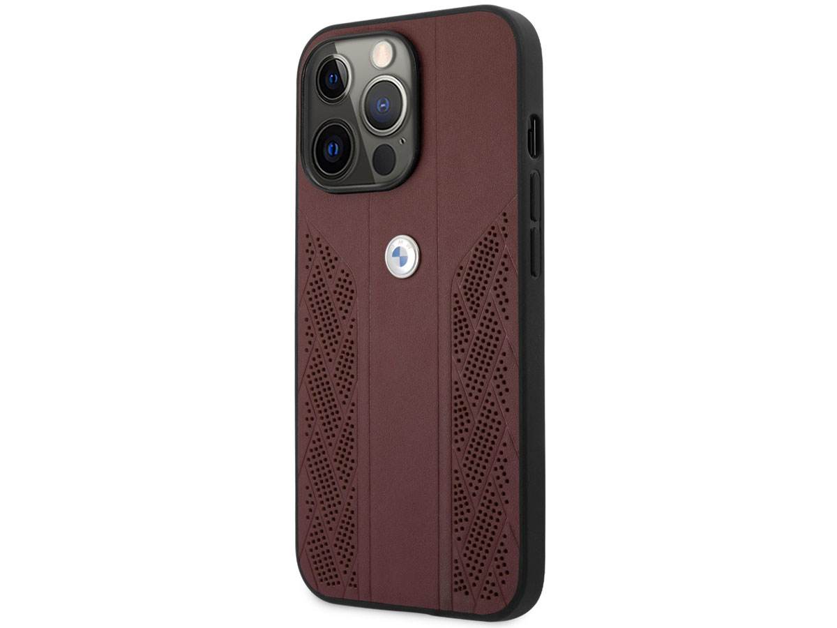 BMW Signature Leather Seat Case Rood - iPhone 13 Pro hoesje