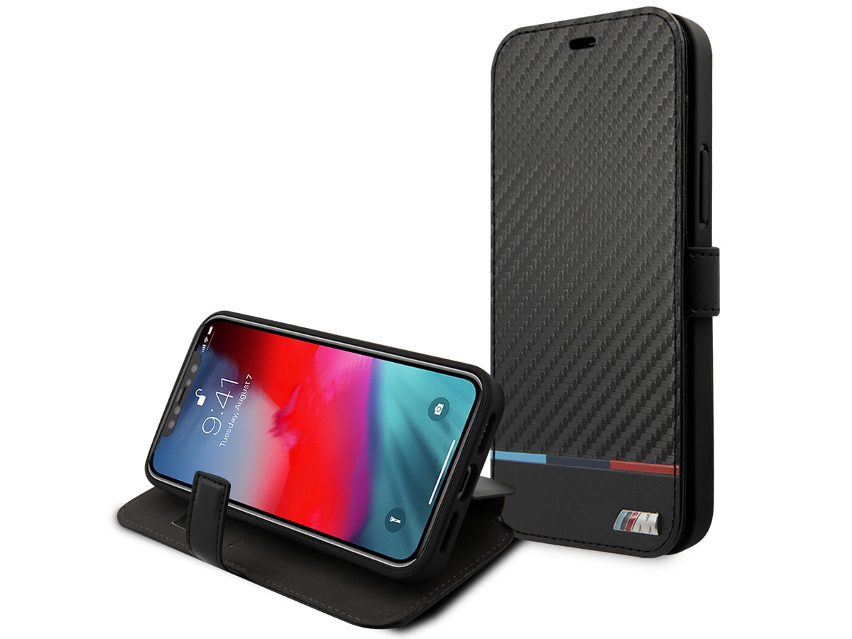 BMW M Colors Carbon Bookcase - iPhone 13 Pro hoesje