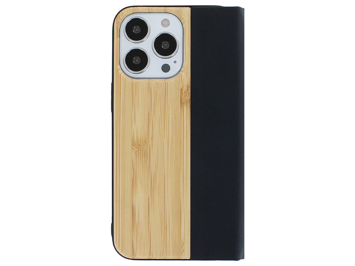Wooden Bookcase Bamboo - Houten iPhone 13 Pro hoesje