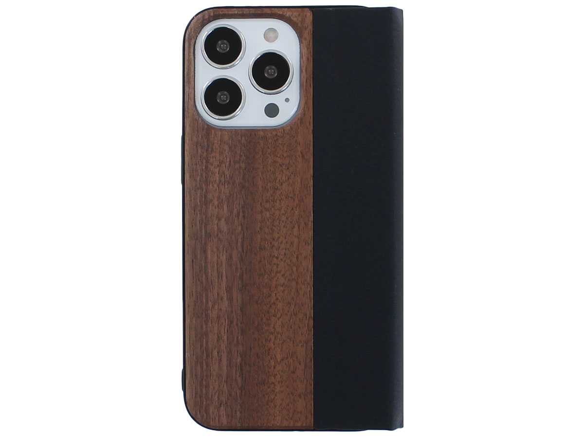 Wooden Bookcase Walnut - Houten iPhone 13 Pro hoesje