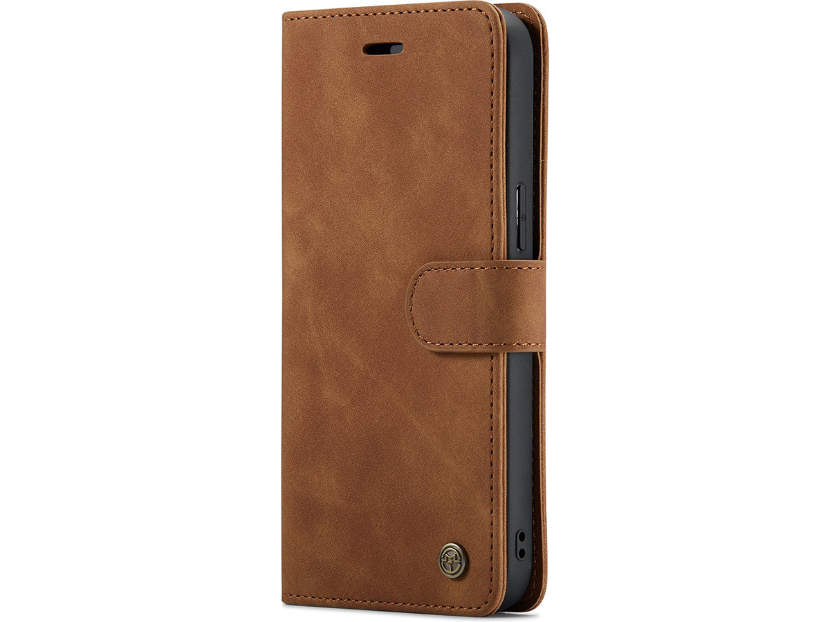 CaseMania 2in1 Magnetic Bookcase Cognac - iPhone 13 Pro Hoesje