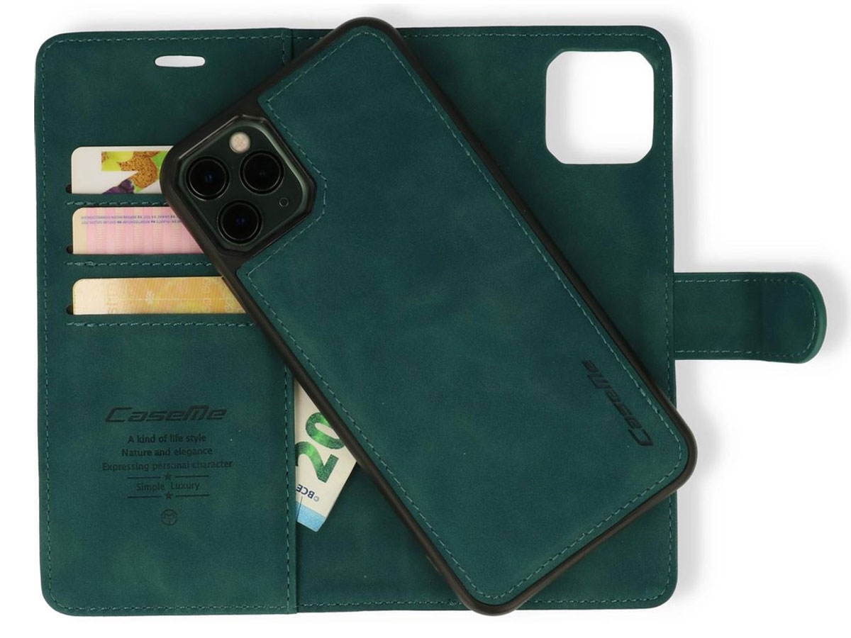 CaseMe 2in1 Magnetic Bookcase Groen - iPhone 13 Pro Hoesje