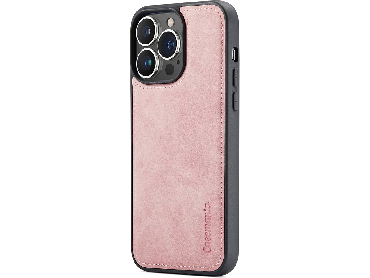 CaseMe 2in1 Magnetic Bookcase Roze - iPhone 13 Pro Hoesje