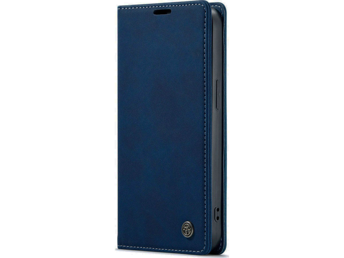 CaseMania Vintage Slim Bookcase Donkerblauw - iPhone 13 Pro hoesje