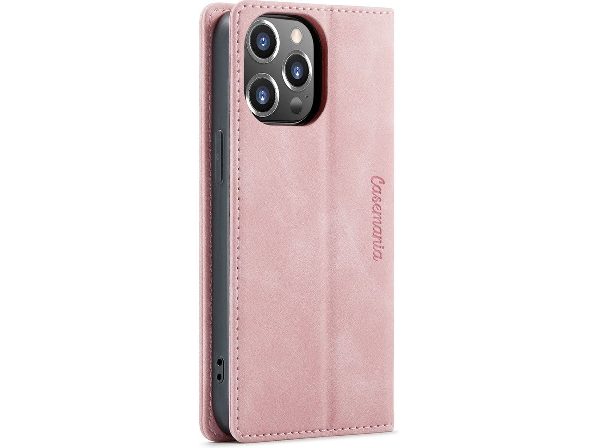 CaseMe Vintage Bookcase Roze - iPhone 13 Pro hoesje