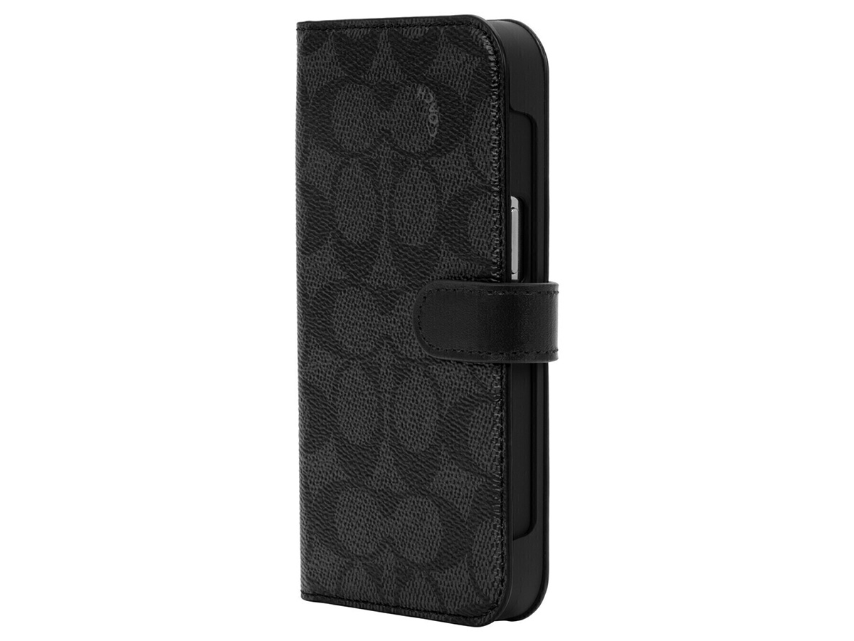 Coach Folio Signature Charcoal 2in1 Case - iPhone 13 Pro Hoesje