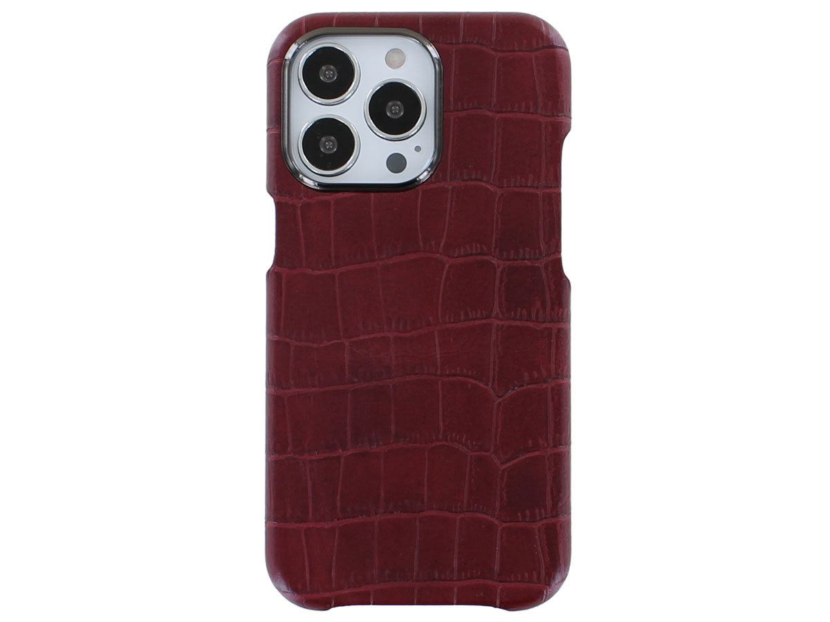 Graffi Shell Croco Rood Leer - iPhone 13 Pro hoesje