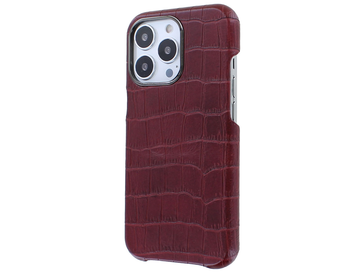 Graffi Shell Croco Rood Leer - iPhone 13 Pro hoesje