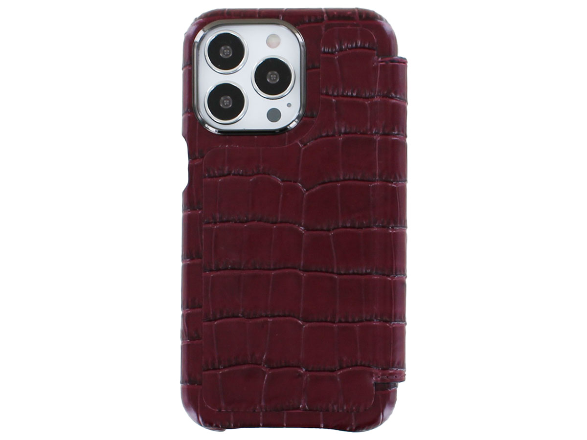 Graffi Oyster Croco Rood Leer - iPhone 13 Pro hoesje